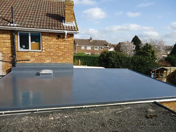 GRP roof after completion